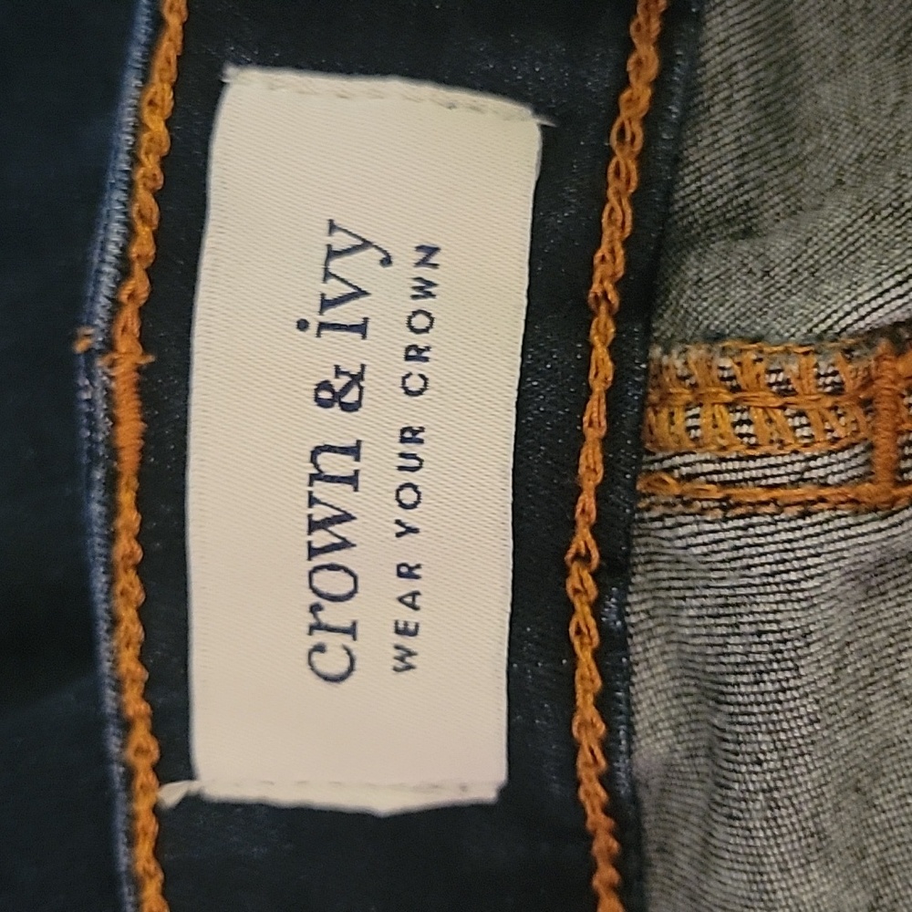 Crown & Ivy skinny blue jeans classic 5 pocket style stretch size 8 Excellent… - Picture 5 of 8